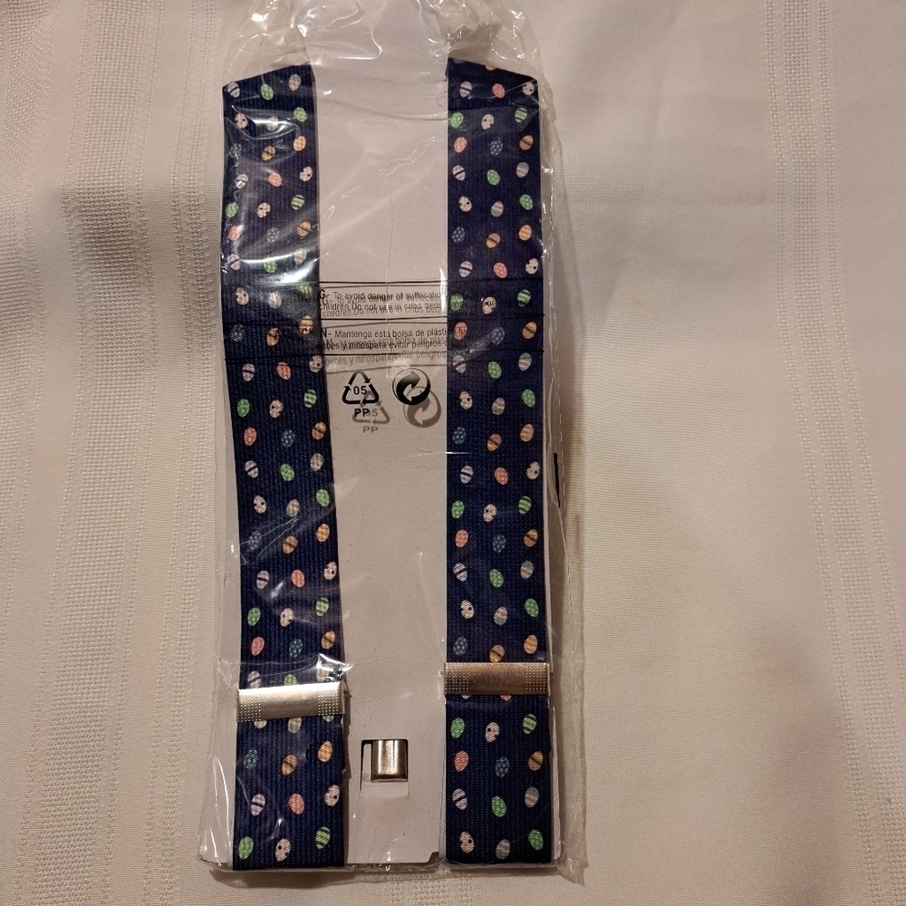 Easter Boys 14+ multicolored egg suspenders new